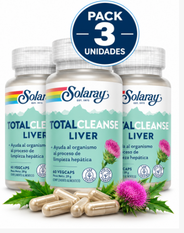 Pack 3 Total Cleanse Liver Solaray | Cardo Mariano | 60 Cáps