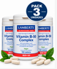 Pack 3 Complejo Vitamina B-50 Lamberts | Alta Potencia | Vegano | 120 Comprimidos