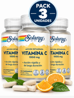 Pack 3 Vitamina C 1000 mg Acción Retardada Solaray | 100 Comp