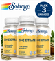 Pack 3 Zinc Citrato 25 mg + Semilla de Calabaza Solaray | 60 Cápsulas