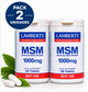 Pack 2 MSM 1000mg Lamberts | Metilsulfonilmetano de Origen Vegetal | Vegano | 120 Comprimidos