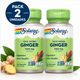 Pack 2 Ginger Root 550mg Solaray | Raíz de Jengibre Pura | Vegano | 100 Cápsulas