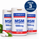 Pack 3 MSM 1000mg Lamberts | Metilsulfonilmetano de Origen Vegetal | Vegano | 120 Comprimidos