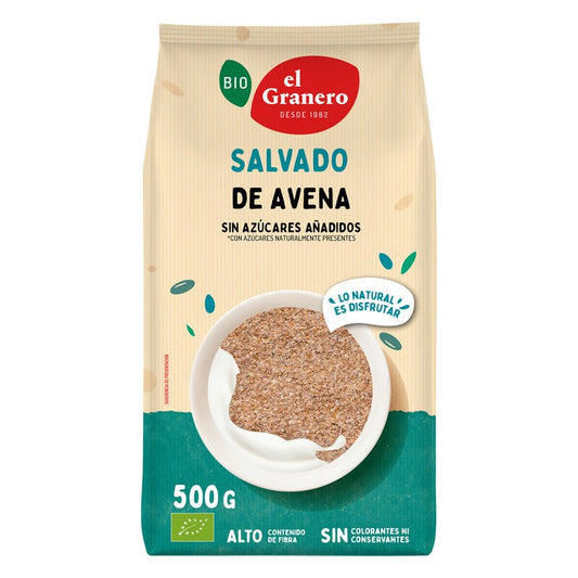Salvado de Avena BIO El Granero Integral fibra beta-glucanos 500g - alimento ecológico España