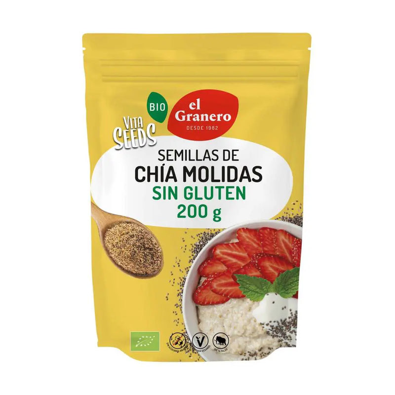 Vitaseeds Semillas de Chía Molidas BIO El Granero Integral 200g - omega-3 fibra vegana España