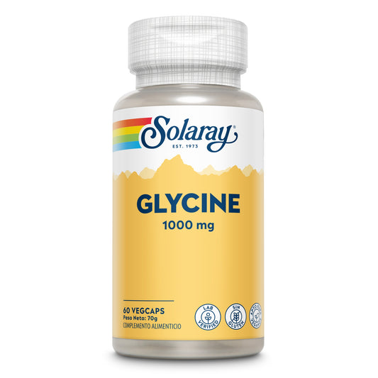 Glicina 1000 mg Solaray aminoácido colágeno 60 VegCaps - suplemento España