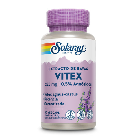 Sauzgatillo Vitex agnus-castus Solaray bienestar femenino 60 VegCaps - suplemento España