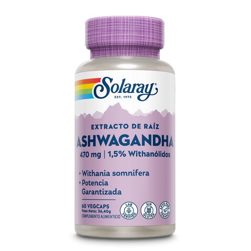 Ashwagandha Withania somnifera Solaray adaptógeno 60 VegCaps - suplemento España