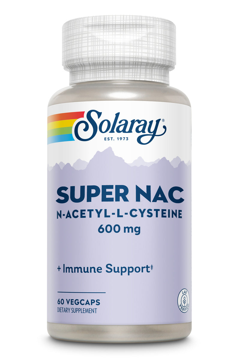 Super NAC 600 mg Solaray | N-Acetil-L-Cisteina | 60 Cápsulas