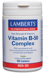 Vitamin B-50 Complex Lamberts | Alta Potencia | Vegano | 120 Comprimidos - Natureprim