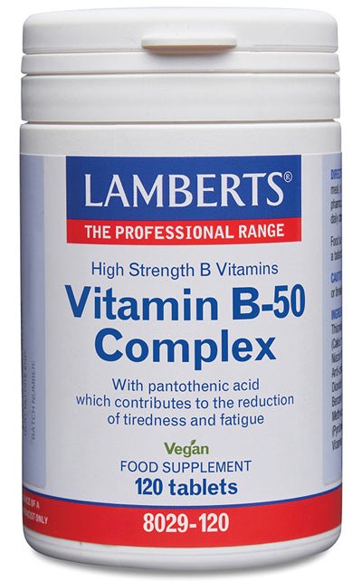 Vitamin B-50 Complex Lamberts | Alta Potencia | Vegano | 120 Comprimidos - Natureprim