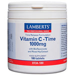 Vitamin C-Time 1000mg Lamberts | Time Release + Bioflavonoides | 180 Comprimidos - Natureprim
