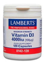 Vitamin D3 4000iu 100µg máxima potencia Lamberts 120 cápsulas - suplemento España