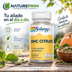 Pack 2 Zinc Citrato 25 mg + Semilla de Calabaza Solaray | 60 Cápsulas